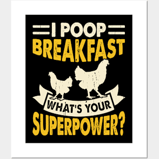 I Poop Breakfast What's Your Superpower? T Shirt For Women Men T-Shirt Posters and Art